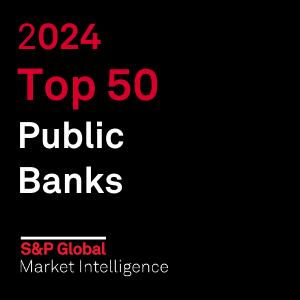 Logo showing S&P Global's Top 50 Public Banks